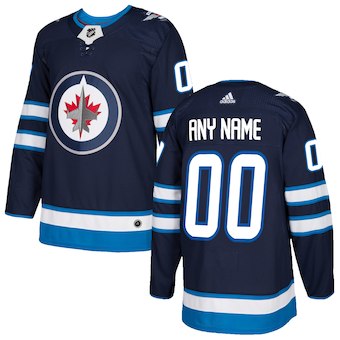 NHL Men adidas Winnipeg Jets Navy blue Customized Jersey->customized nhl jersey->Custom Jersey
